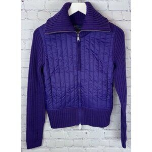 $398 POLO RALPH LAUREN Women's Size XS Jacket Purple Hybrid Wool Funnel Neck